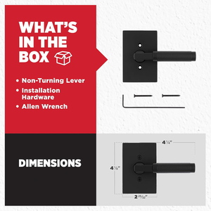 Poignée de porte carrée moderne en alliage de zinc, design épuré, contrôle tactile, durable, antirouille, noir mat/brossé, best-seller - Product Image 3