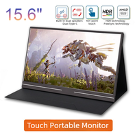 Monitor Portabel Layar Sentuh IPS LCD 15,6 inci dengan Antarmuka Tipe C, Refresh Rate 60Hz, Mendukung HDR untuk Bisnis