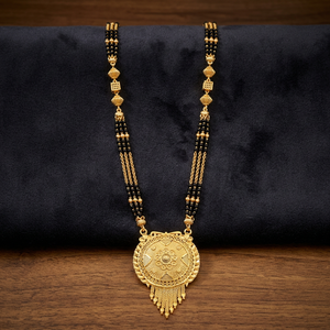 Wholesale 24K Micro Gold Plated Long Pendant Mangalsutra, Traditional Indian Long Mangalsutra, Micro Gold Plated Wedding Jewelry - Product Image 2