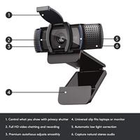 Vente chaude Logitech C920 Pro Webcam 1080P Full HD Streaming Caméra HD Live Camara Pour Ordinateur De Bureau Ordinateur Portable