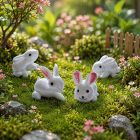 Lapin en verre écologique et créatif, adorable décoration en verre en forme de petite maison pour salon, bureau ou salle d'étude