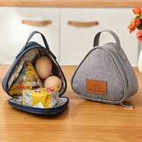 Sac isotherme portable en aluminium triangulaire personnalisé pour boîte à bento d'étudiant, sac de transport et de rangement