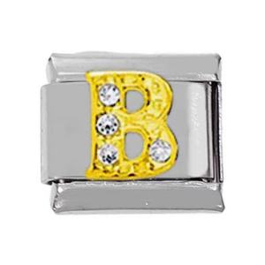 Pulsera Elástica de Acero Inoxidable 304 con Módulos de Letras Inglesas y Dijes Italianos, Accesorio de Moda DIY - Product Image 3