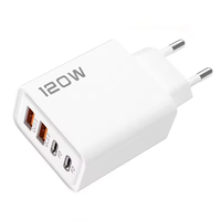 Chargeur USB-C 4 ports PD 120W avec charge rapide QC3.0 5V/3A pour téléphones et tablettes - Chargeur avec prise EU/US/UK