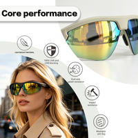 AI Voice Smart Sunglasses, Lightweight UV400 UV Blocking Hands Free Audio Call Eyewear for Golf Driving Outdoor Sports