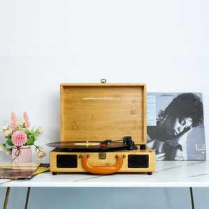 Фабрика 3-скоростной Бамбук материал дизайн виниловый проигрыватель эстетическое чувство и текстуры проигрыватель с BT/USB - Product Image 3