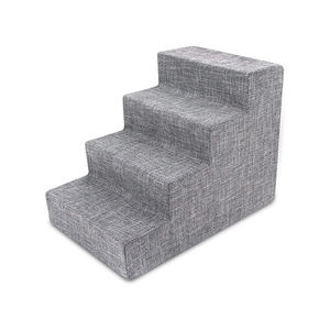 מפעל ישיר מותאם אישית באיכות גבוהה אפור עמיד לסולם חיות מחמד רמפה קצף כלב חתול מדרגות רמפה 4 שלבים למיטות גבוהות - Product Image 6