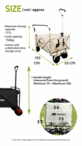 Katlanabilir El Arabası İdeal Kamp Mangalı Açık Hava Aktiviteleri Ağır Hizmet Tipi Çok Amaçlı Taşıma Arabası Portatif Taşıma Aracı - Product Image 6