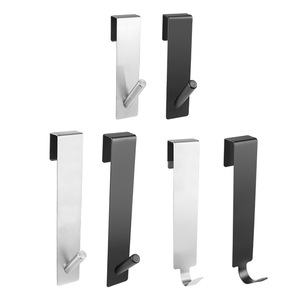 Gancho de Acero Inoxidable de Doble Cara Antiadherente, Moderno, Fácil de Guardar, Gancho Trasero <span class=keywords><strong>para</strong></span> <span class=keywords><strong>Colgar</strong></span> <span class=keywords><strong>Ropa</strong></span> en la Puerta, Gancho <span class=keywords><strong>para</strong></span> Puerta de Vidrio de Baño - Product Image 1