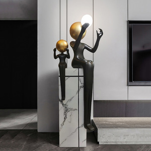 Lámpara de Pie con Forma de Estatua, Estilo Art <span class=keywords><strong>Deco</strong></span> Moderno y Sencillo, LED, para Dormitorio, Sala de Estar, Galería, Tienda de Ropa, Hotel, Lámpara de Pie Grande para Hotel - Product Image 1