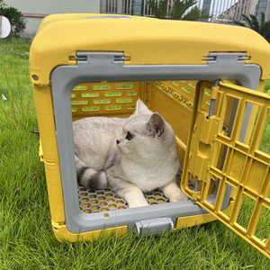Toptan <span class=keywords><strong>Pet</strong></span> havayolu kutusu plastik evcil hayvan kafesi açık katlanır kedi taşıyıcı taşınabilir seyahat taşıma kutusu küçük köpekler havacılık kutusu - Product Image 6