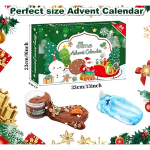 Calendario de Adviento Sorpresa 10 en 1, Slime de Mantequilla, Arcilla No Tóxica, Manualidades Educativas, Calendario de Cuenta Regresiva Navideña, Juguete Antiestrés - Product Image 2