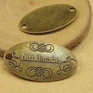Etichetta in metallo bronzo antico etichette fatte a mano per la creazione di gioielli artigianato per cucire abbigliamento decorazione bottone Tag segni di placcatura tecnica - Product Image 4