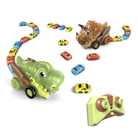 Jouets éducatifs, jeu de serpent classique, voiture dinosaure gourmande télécommandée 2,4 GHz avec 6 petites voitures magnétiques