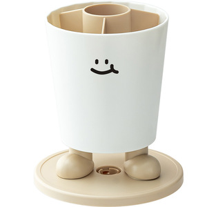 Good Products Of The Times Rotating Pen Holder Round Digital Printing Desk Storage With Smile Design For Office Use - Product Image 5