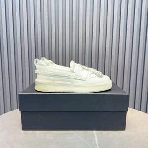 Baskets basses blanches à plateforme au design minimaliste pour hommes et femmes - Product Image 6