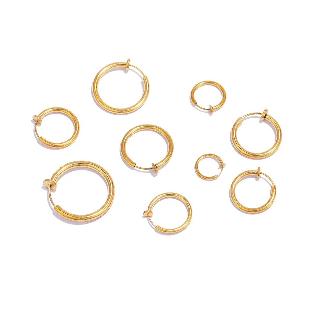 10 buah klip telinga gaya elastis bulat 8/10/12/14/16/18mm untuk membuat konektor DIY perhiasan massal