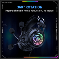 Casque de jeu filaire Onikuma X80, casque circum-auriculaire RGB arc-en-ciel, haut-parleur de 50 mm, micro ENC pour PC, PS4, PS5, ordinateur portable