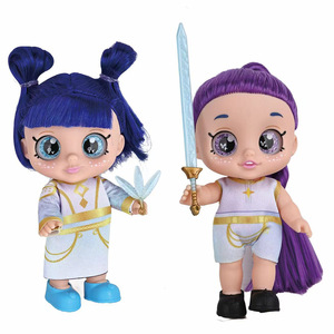 <span class=keywords><strong>Figurine</strong></span> de dessin animé K Hunter Girl Group, Poupée miniature enfant ronde de 18 cm (7 pouces) avec yeux 5D, motif Tigre Bleu, avec armes - Product Image 3