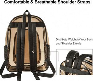 Free Sample Heavy Duty <b>Clear</b> <b>Backpack</b> Large Transparent <b>Clear</b> Bookbag See Through <b>Backpack</b> for College Work Security Travel & - Product Image 3