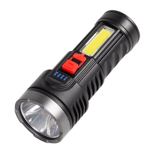 High Power Portable LED Plastic Torch UBS <b>Rechargeable</b> <b>Flashlight</b>-Handheld USB Traffic Lights <b>Flashlights</b> - Product Image 1