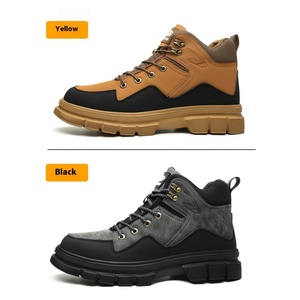 Chaussures de sécurité montantes pour hommes, à semelle épaisse, pour le travail extérieur, anti-choc, anti-perforation, anti-brûlure, antidérapantes - Product Image 2
