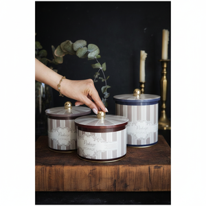 ชุดกระป๋องโลหะทรงกลมขนาดเส้นผ่าศูนย์กลาง140มม. (3ชิ้น) ดีไซน์สวยหรู - Product Image 3
