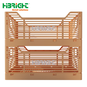 Heavy Duty Collapsible <b>Plastic</b> Fruit Crate Stackable Folding Ventilated Produce <b>Basket</b> for Fresh Vegetable Logistics - Product Image 6