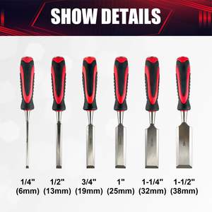 Ensemble de 10 ciseaux à <span class=keywords><strong>bois</strong></span> ciseaux à <span class=keywords><strong>bois</strong></span> avec <span class=keywords><strong>guide</strong></span> d'affûtage crayons de charpentier et pierre à aiguiser en acier CR-V - Product Image 2