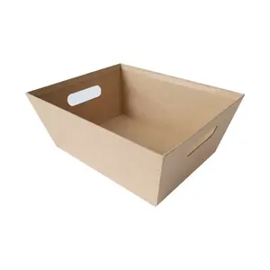 制造商定制圣诞纸盒水果礼品篮市场托盘礼品包装牛皮纸板篮