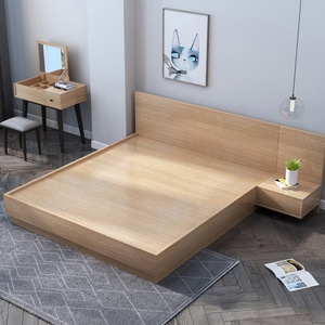 Lit de chambre moderne en bois avec cadre en MDF et mélamine, tiroirs, petite tête de lit, lit double, lit king size, lit simple avec rangement - Product Image 6
