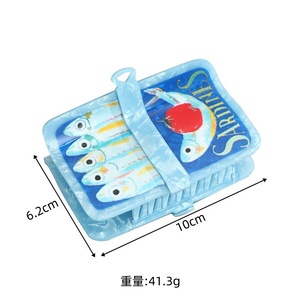 Pince à cheveux légère en acrylique, design créatif et mignon, motifs poisson et requin, série Océan, pour femme, pour l'arrière de la tête, type griffe - Product Image 6