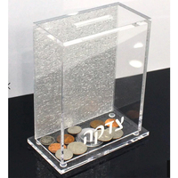 gestaltete kleine jüdische Judaica-Spardose aus Plexiglas für Spenden (Tzedakah), Lucite-Acryl-Tzedakah-Box, Wohltätigkeit