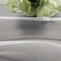 Tissu en maille de nylon 100% respirant et léger de 21 g/m², blanc, pour robes de soirée et robes à paillettes, tissu en tulle, tissu en dentelle