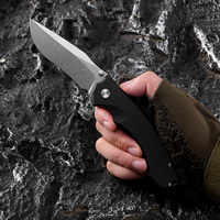 Couteau pliant J331R haute dureté pour la chasse, la survie, le camping en extérieur, avec manche G10, clip ceinture et lame finition Stone Wash – Couteau EDC