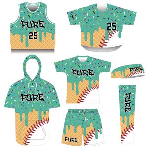 Sweat à capuche de baseball léger à manches courtes personnalisé, haut à capuche d'équipe, sweat à capuche à sublimation, sweat à capuche de baseball pour jeunes - Product Image 2