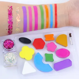 Gp Niet-Giftige Wasbare Op Olie Gebaseerde Bodypaint Kit Met Glitter Lipsticks Voor Kinderen Diy Make-Up