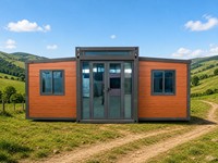 Maison conteneur préfabriquée extensible de 20 pieds, finition bois, petite maison moderne, cabane de jardin, unité de location vacances