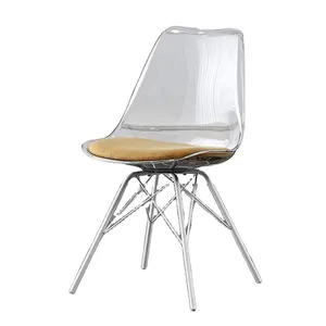 Şeffaf ins akrilik sırtlı sandalye kristal net kırmızı sandalye yemek sandalyesi