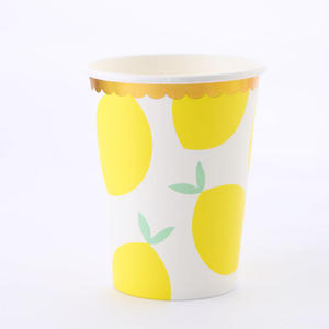 Vaisselle de fête imprimée en couleur, gobelets en papier jetables à l'odeur de citron, assiettes en papier de 7 et 9 pouces, vaisselle de fête - Product Image 3