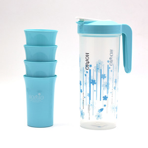 Homio 1.5L Plastic Water Pitcher Set With 4 <b>Cups</b> Portable <b>Cold</b> Water Kettle For Home And Picnic Use - Product Image 3