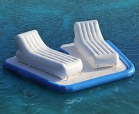 Dock gonflable de flotteur avec l'eau de chaise longue jouets de plate-forme gonflable de l'eau Chaise lounge