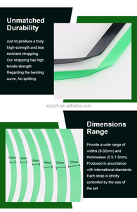 Wholesale 16mm Green PET Strap Manual Carton Seal <b>Tape</b> High Tenacity 0.8mm Thickness Packaging - Product Image 5