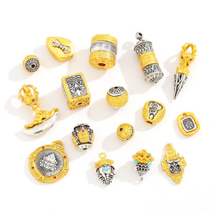 Amuletos de Cobre Chapados en Oro Estilo Antiguo de Nantong con Cabeza de Buda Ganesha, Accesorios de Joyería DIY, Colgantes Unisex - Product Image 4