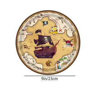 Nappe jetable thème de chasse au trésor pirate moderne nappe en papier palette tasse tissu drapeau suspendu costume de fête Diwali décoratif - Product Image 4