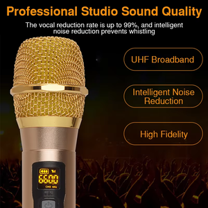 ไมโครโฟนคาราโอเกะไร้สายแบบไดนามิก ระดับมืออาชีพ ใช้งานได้หลากหลาย เหมาะสำหรับร้องเพลงในสตูดิโอ บ้าน และการแสดงสด - Product Image 3