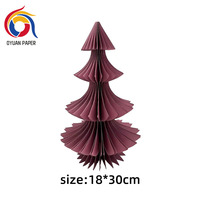 Décorations de Noël en papier épais pliable en nid d'abeille, fête festive, Père Noël, sapin de Noël, bonhomme de neige, lanterne, boule de fleurs en papier