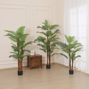 JWS3677 Planta de <span class=keywords><strong>Palma</strong></span> artificial a gran escala planta verde de seda y <span class=keywords><strong>Palma</strong></span> de plástico artesanías de oficina - Product Image 6