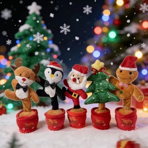 Jouet en peluche électrique Cactus parlant, chantant et dansant pour Noël, Halloween et les fêtes – Produit de divertissement - Product Image 2