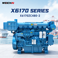 Moteur diesel marin SCDC authentique Weichai X6170ZC480-2 353KW 1200RPM pour la propulsion de bateaux, destiné aux fabricants de bateaux de travail